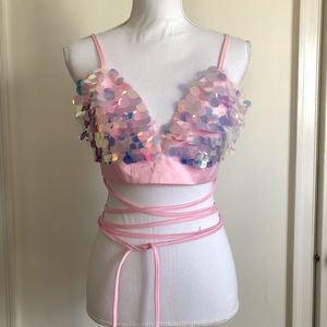 NWT Missguided Sequin Mermaid Bra Top